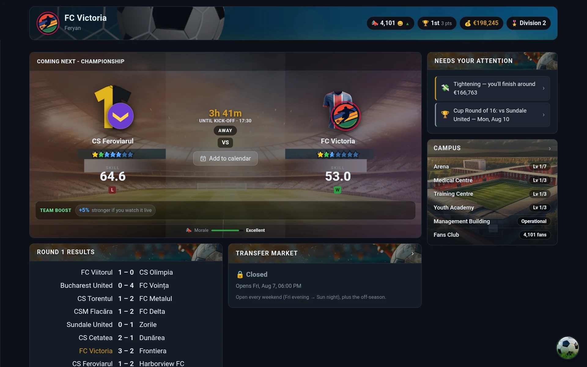 Ninety — Football Manager screenshot