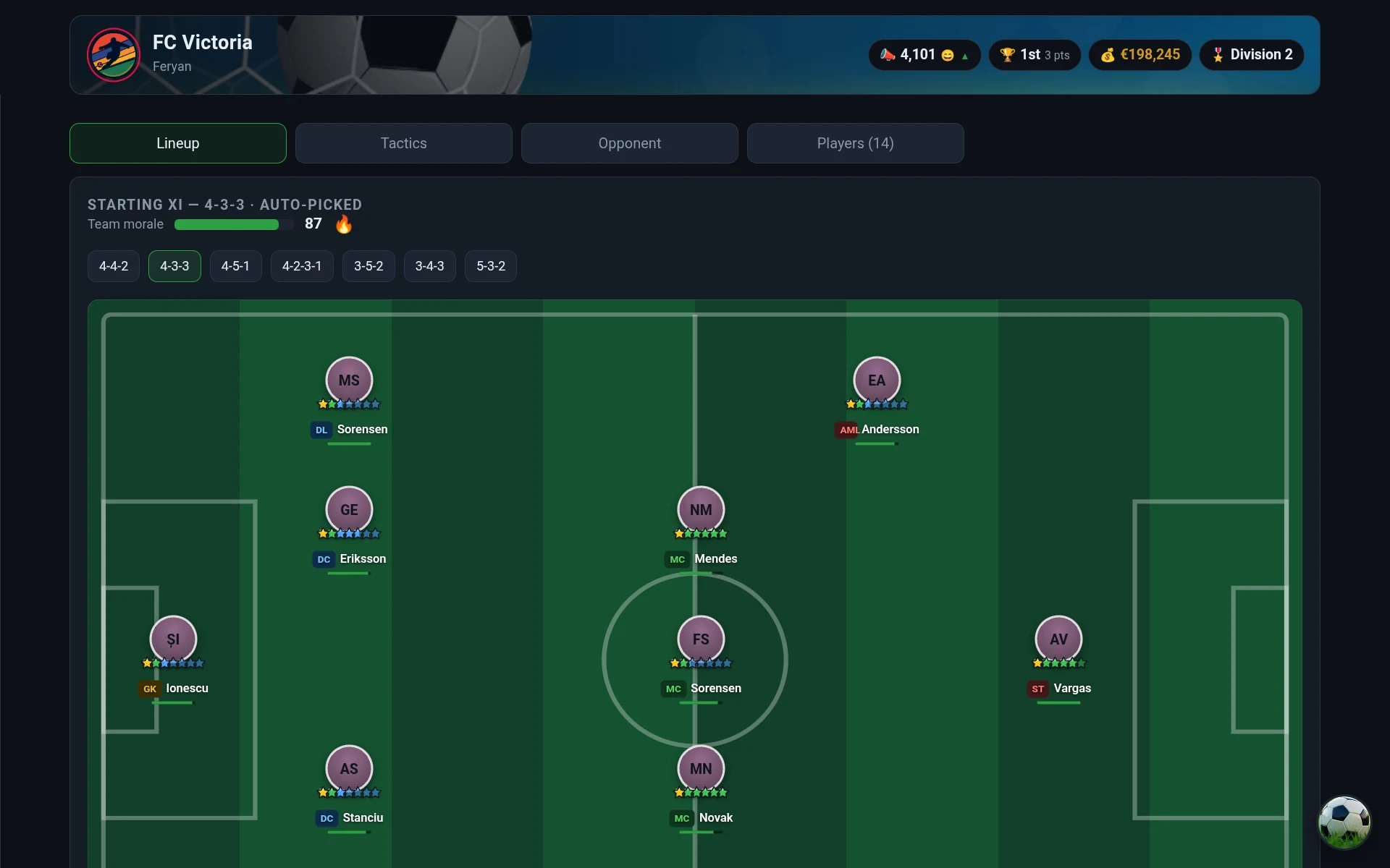 Ninety — Football Manager screenshot