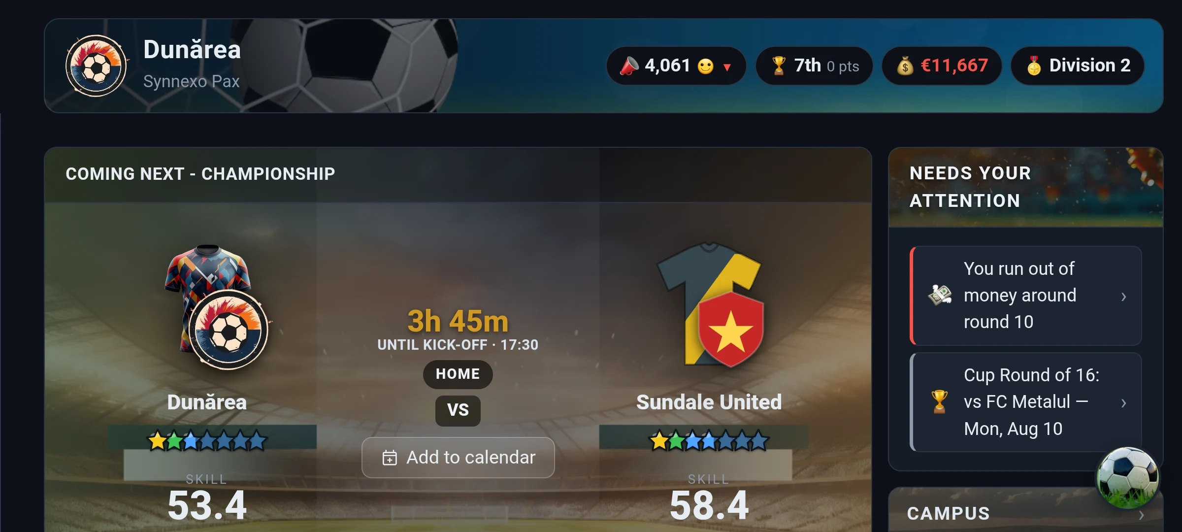 Ninety — Football Manager screenshot